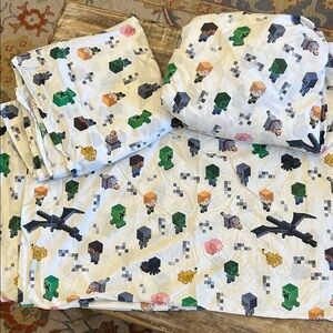 Pottery Barn Kids Minecraft Themed Bed Sheet Set- full size